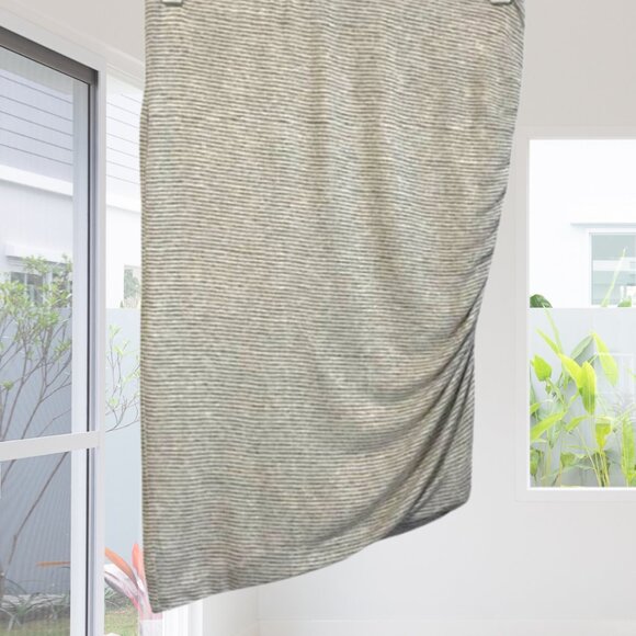 Splendid Winward Micro Stripe Skirt With Ruching Asymmetrical Hem - Picture 5 of 12